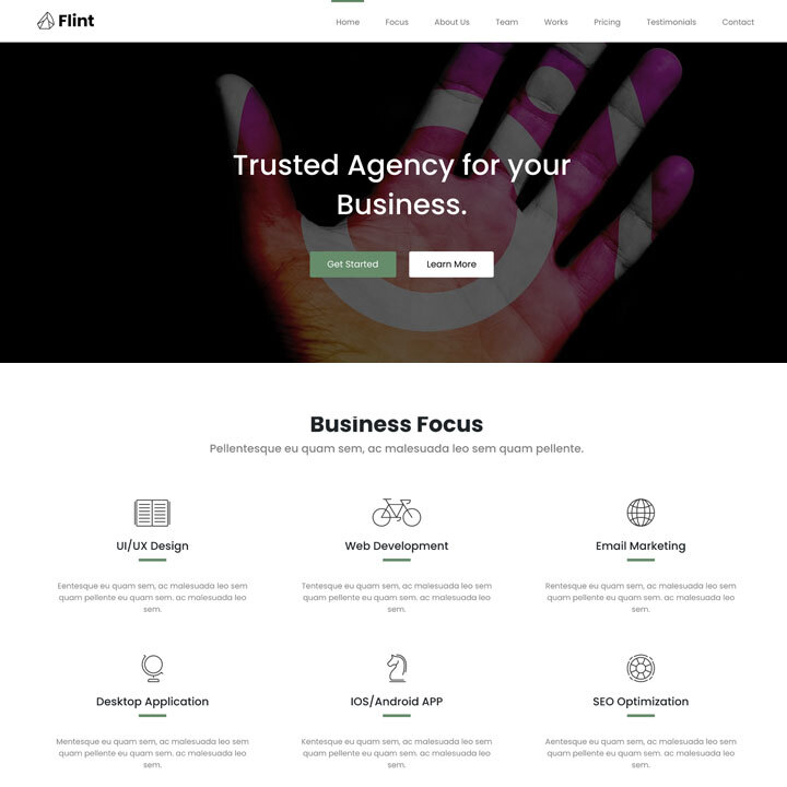 Flint - Multi-Purpose HTML5 Onepage Template