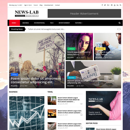 NewsLab - Newspaper & Magazine Template