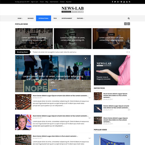 NewsLab - Newspaper & Magazine Template