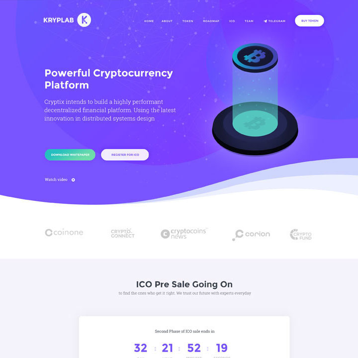 KrypLab - Bitcoin & Cryptocurrency Template
